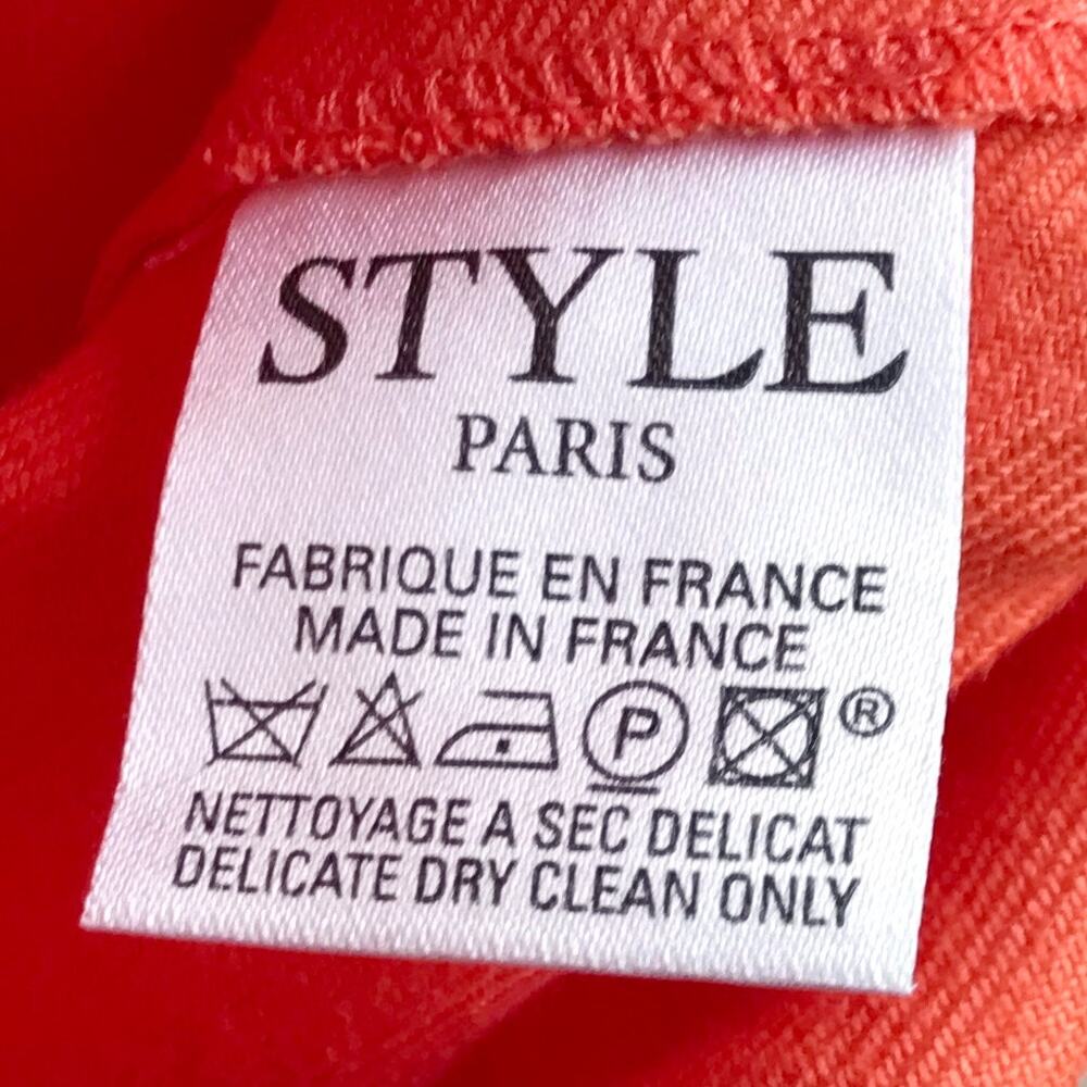 Paris Susan Sutherland Linen Blouse XL Coral Embroidered - Picture 12 of 16